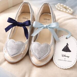 Janie and Jack Silver Heart Girls' Ballet Flats